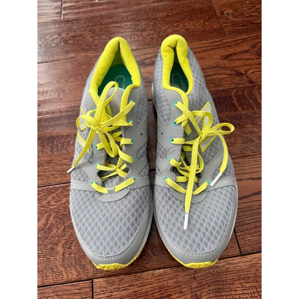 New Balance 577 Womens Training Shoes Grey Neon Yellow WX577LA Size 11